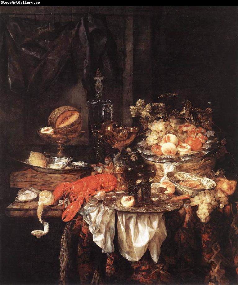 BEYEREN, Abraham van Banquet Still-Life with a Mouse fdg